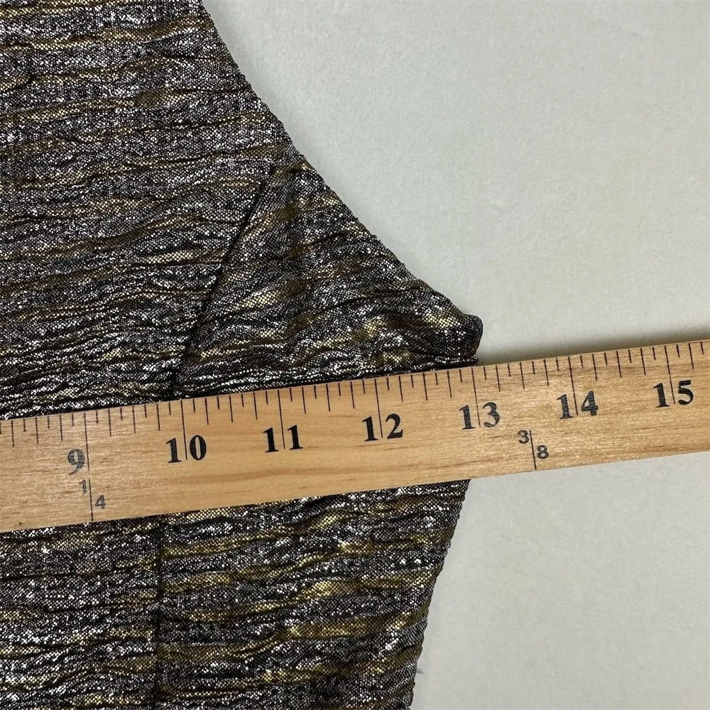 Arden B Cocktail Dress‎ Women's XS Sleeveless Metallic Open Back Mock Neck - Picture 3 of 9